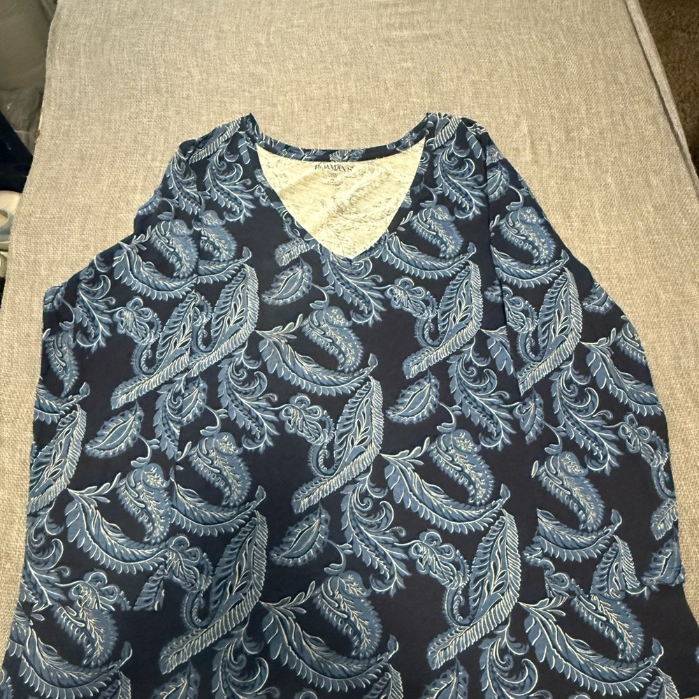 Roaman's Blue Paisley Blouse